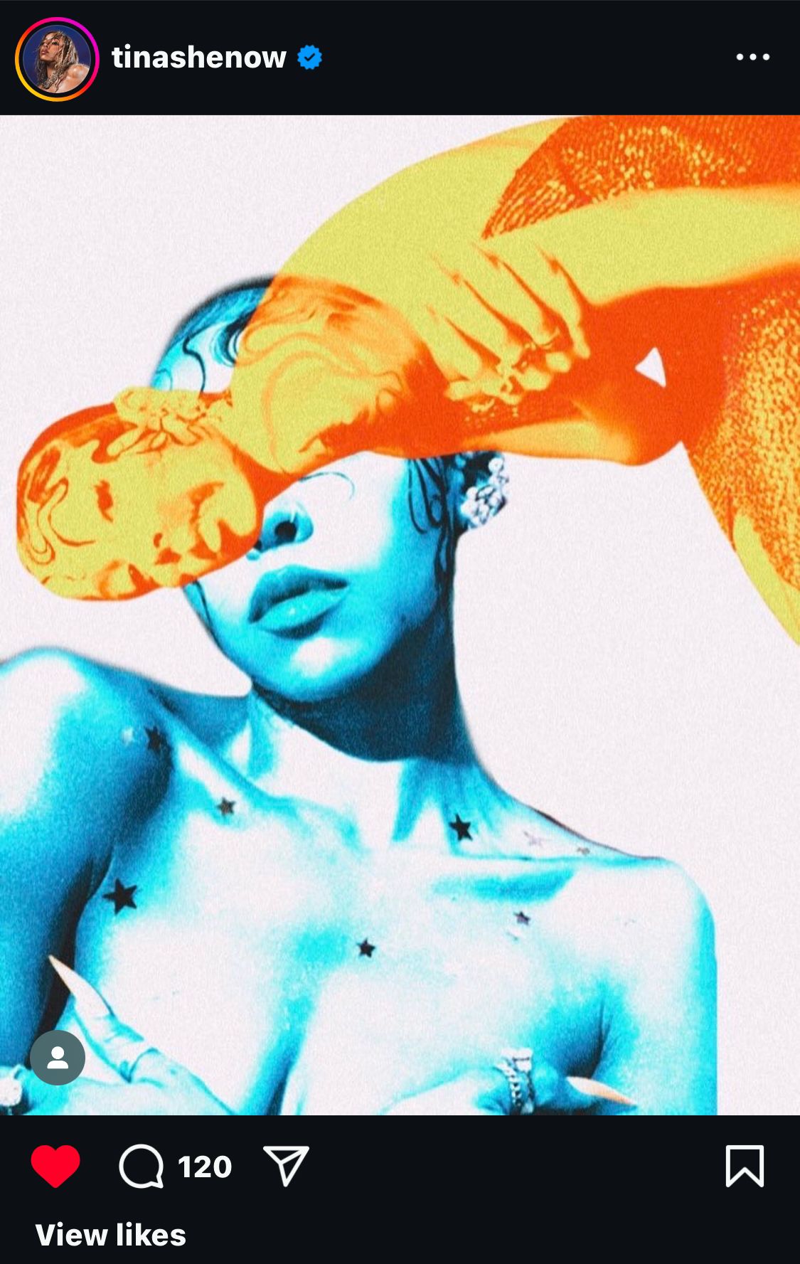 Marina's artwork reposted by Tinashe